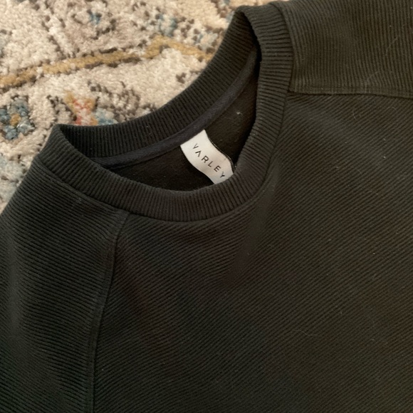 Varley Black Crewneck Sweatshirt with Gold Side Zippers - Picture 3 of 5